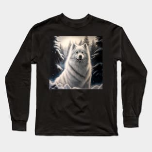 Samoyed In Winter Wonderland Long Sleeve T-Shirt